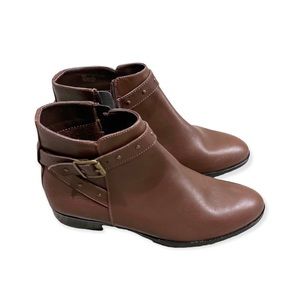 Anna Lenci Brown Leather Boots (Made in Italy) Ankle Booties Size EU 38 US 7 NWT